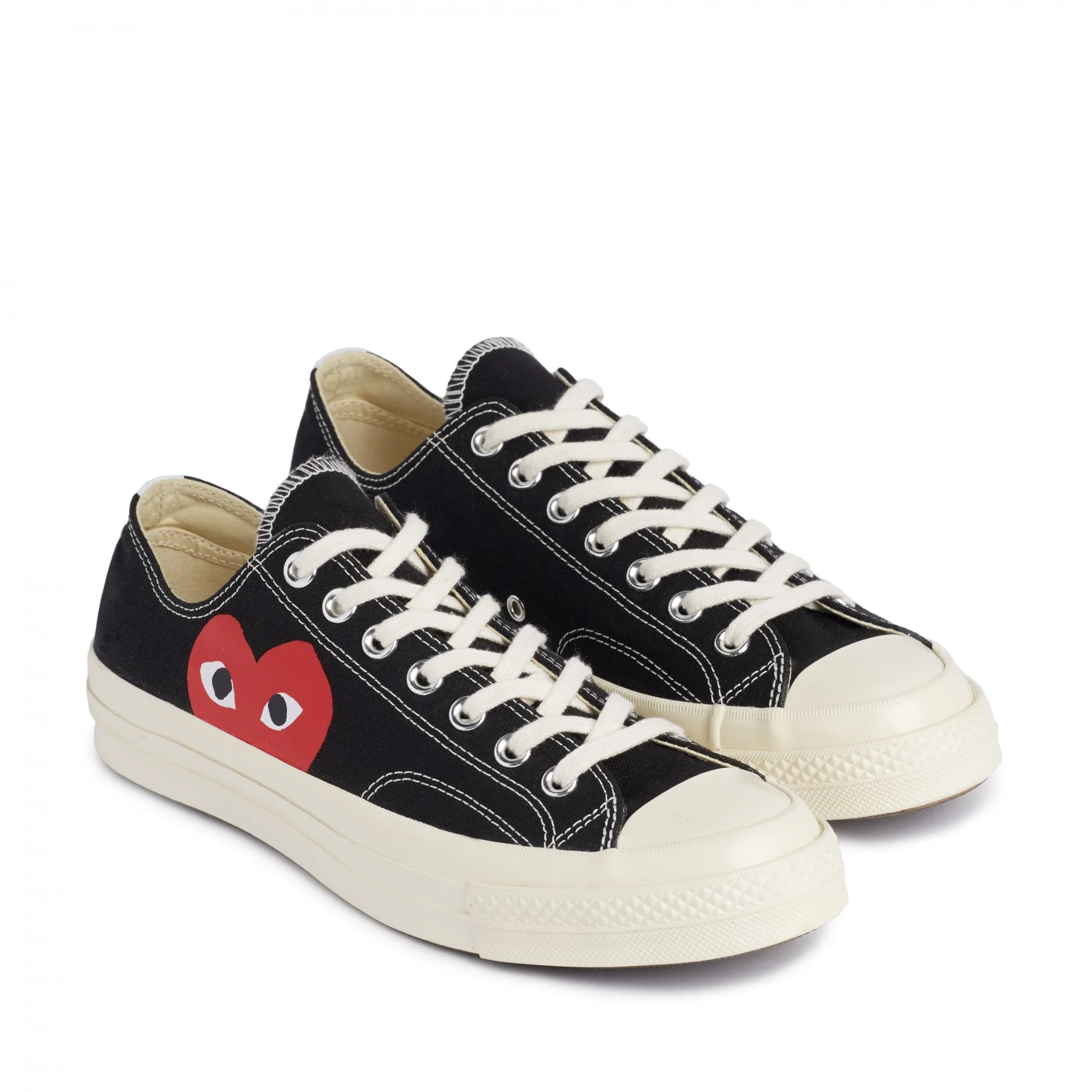 COMME DES GARCONS PLAY x CONVERSE ONE HEART LOW black ave anziehsachen