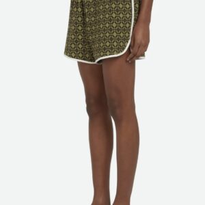 WALES BONNER COTTON JACQUARD POWER SHORTS olive / dark brown - M