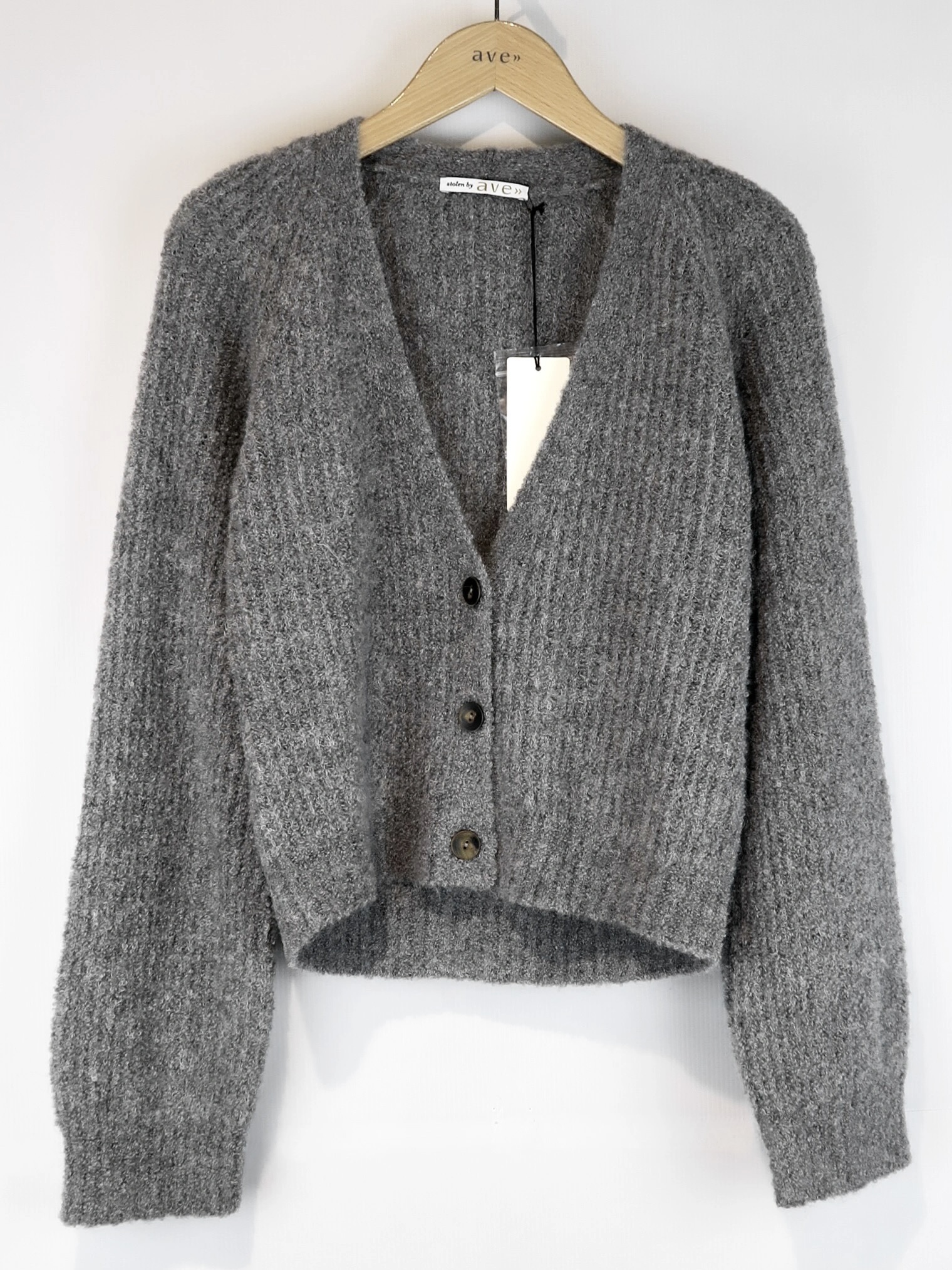 AVE ANZIEHSACHEN RIBBED CARDIGAN grey