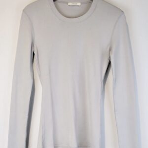 LEMAIRE RIB LONG SLEEVE T-SHIRT blue grey - XS