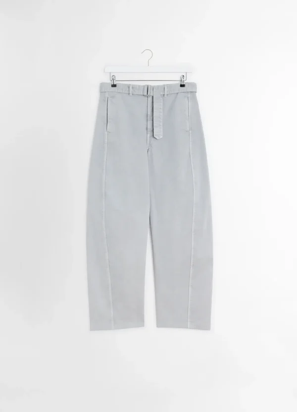 LEMAIRE TWISTED BELTED PANTS snowy blue grey