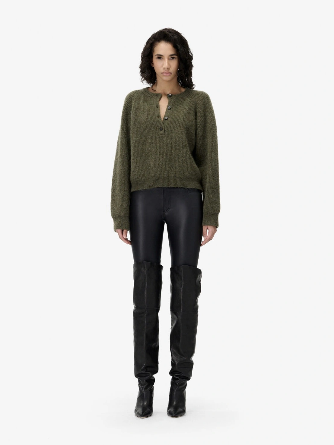 IRO PARIS ALANO ROUND NECK SWEATER military – Bild 3