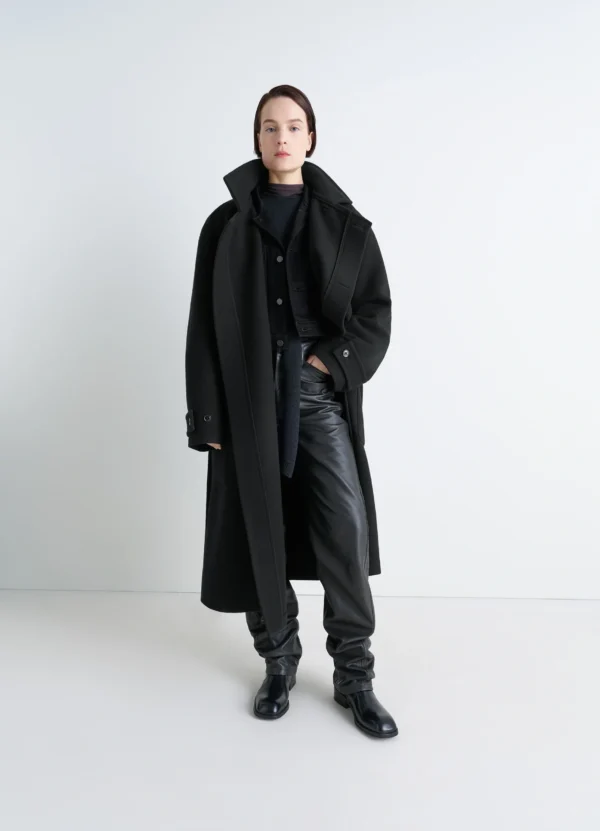 LEMAIRE WRAP COAT black CO1037 LF1116