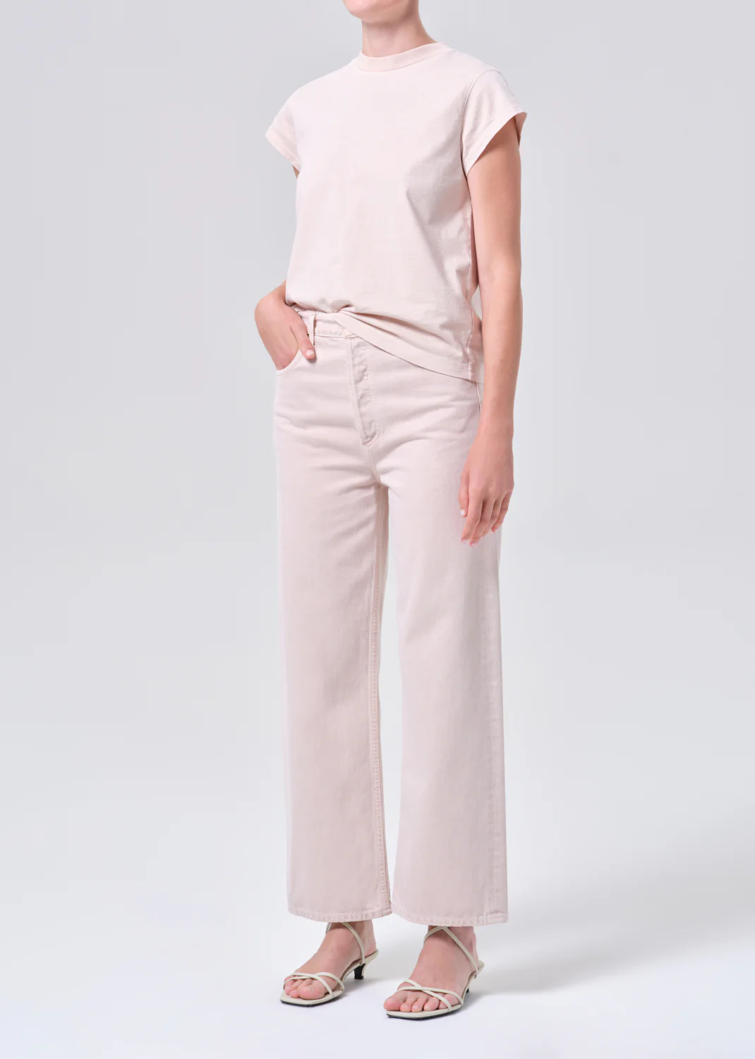 AGOLDE BRYCE CAP SLEEVE TEE foundation – Bild 4