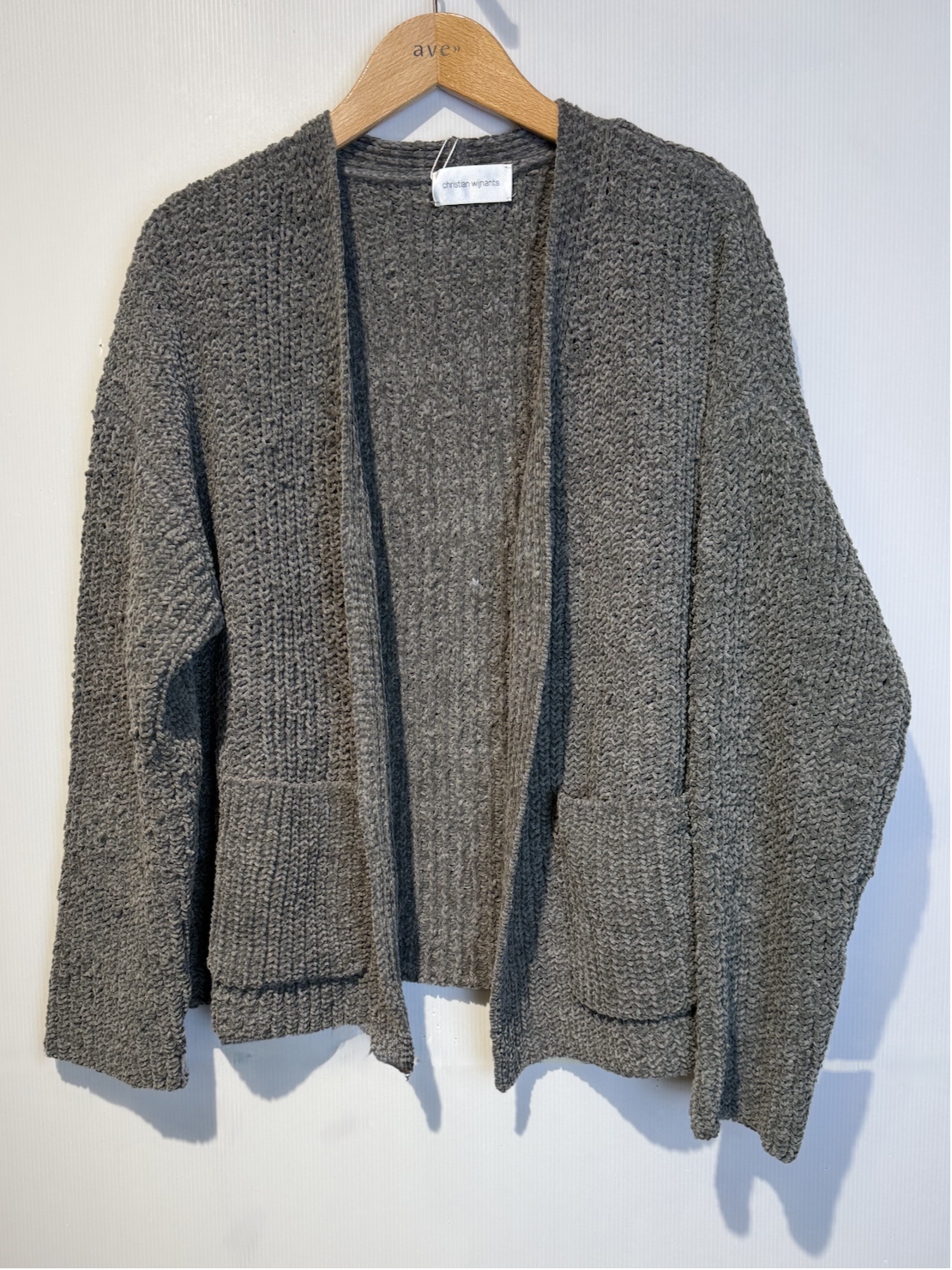 CHRISTIAN WIJNANTS KENRIO OVERSIZED CARDIGAN concrete