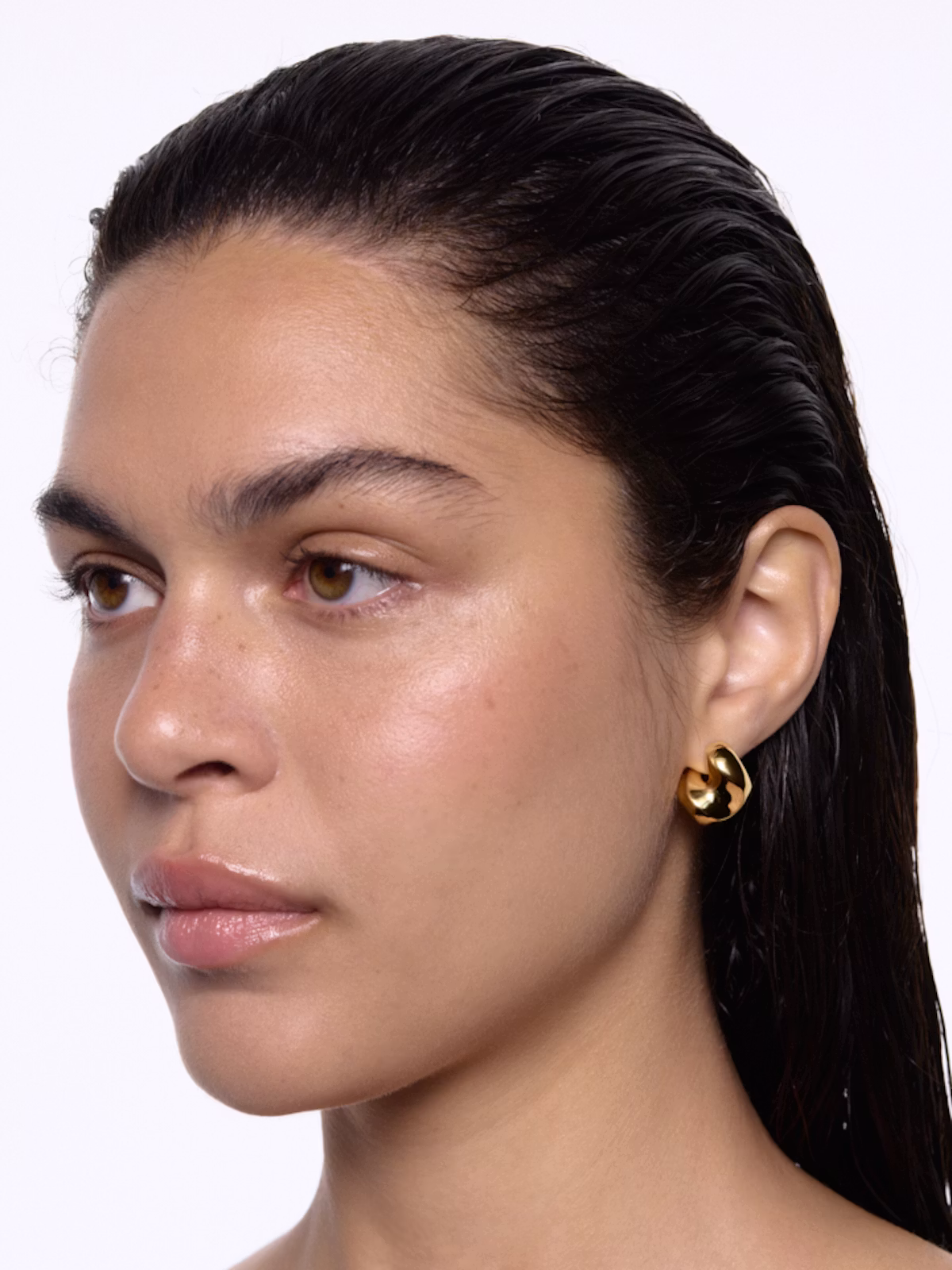 MARIA BLACK SADDLE EARRING SMALL LEFT gold - Image 4