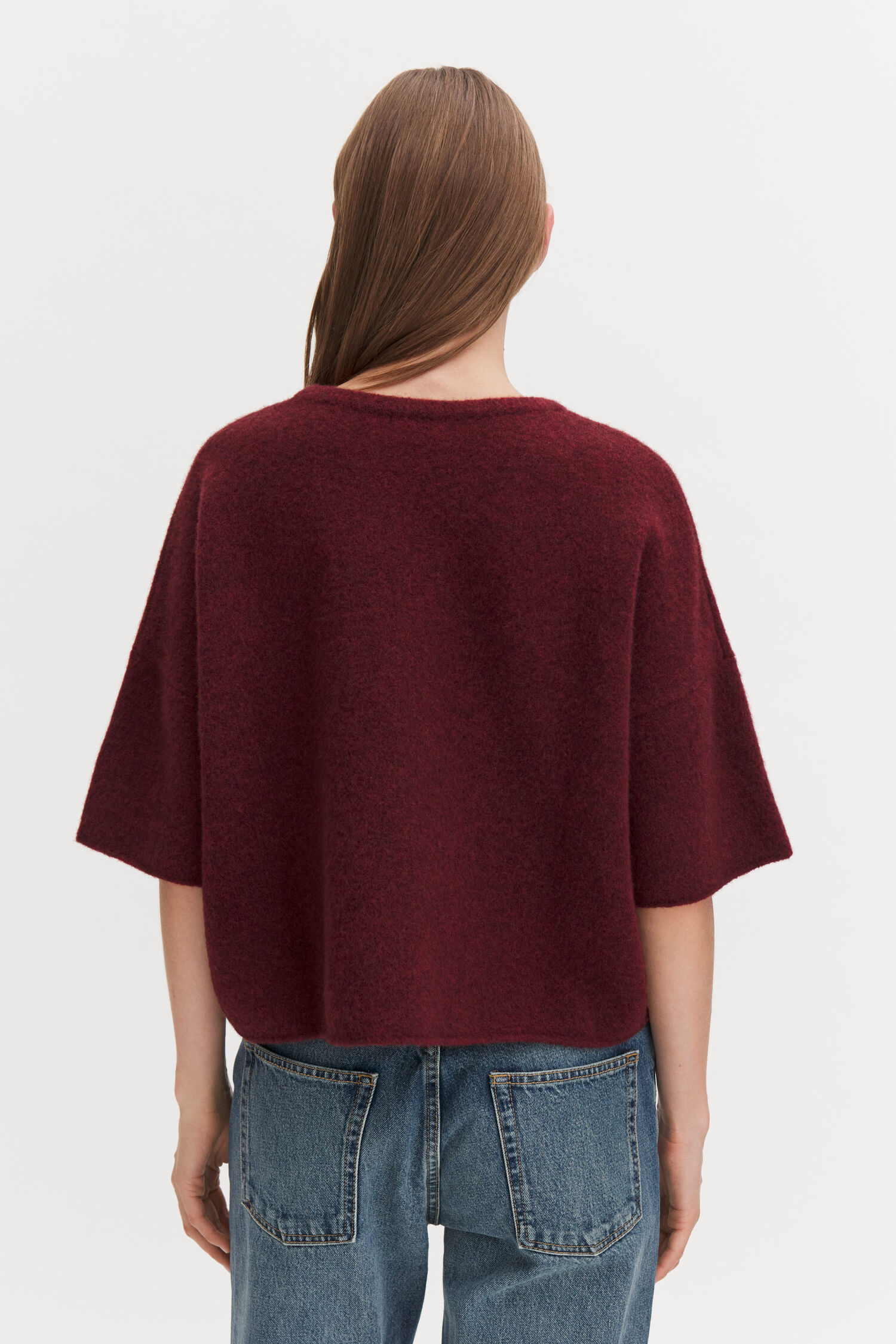 FILIPPA K WOOL YAK TEE mahagony red – Bild 4