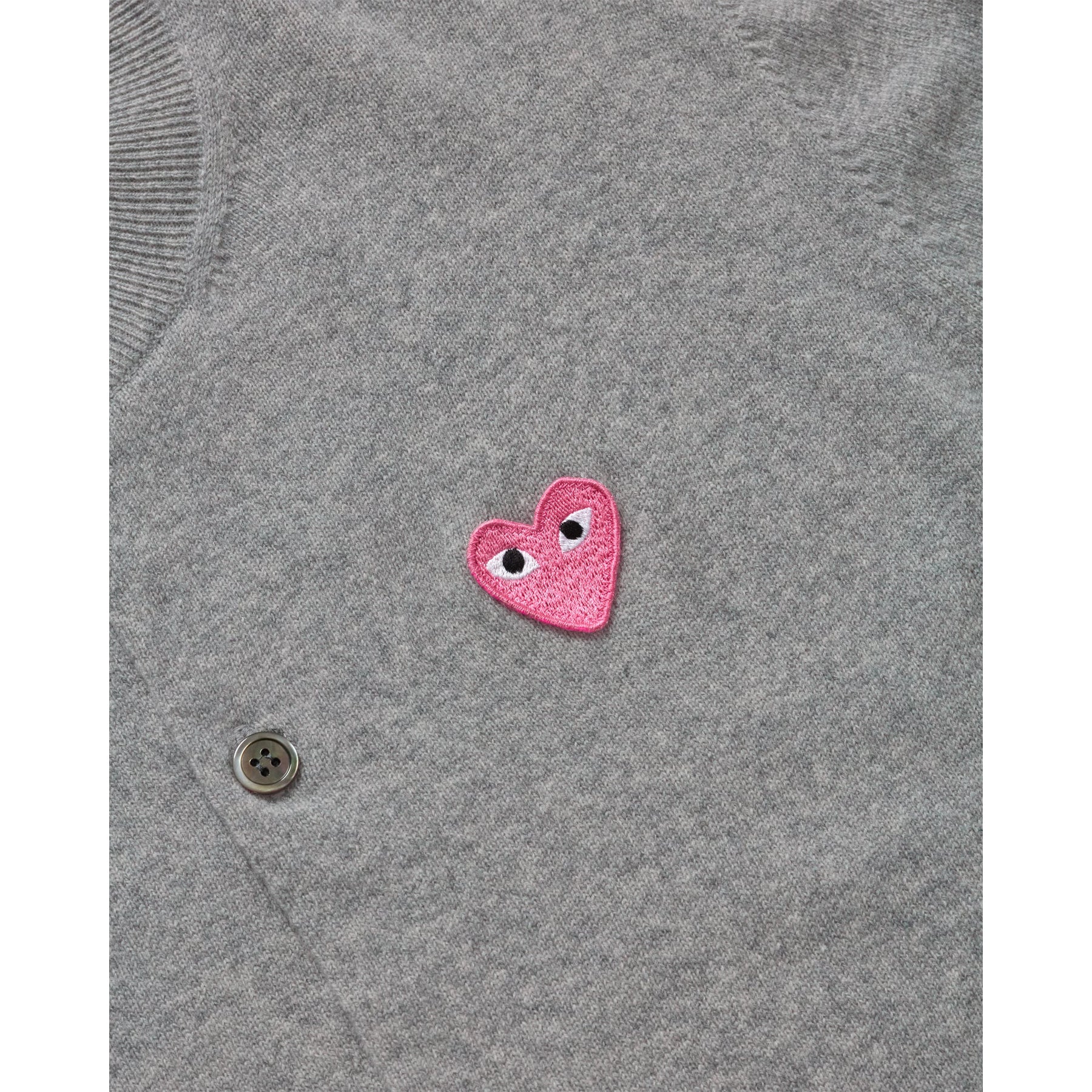 COMME DES GARCONS PLAY CARDIGAN LITTLE PINK HEART grey - Image 2
