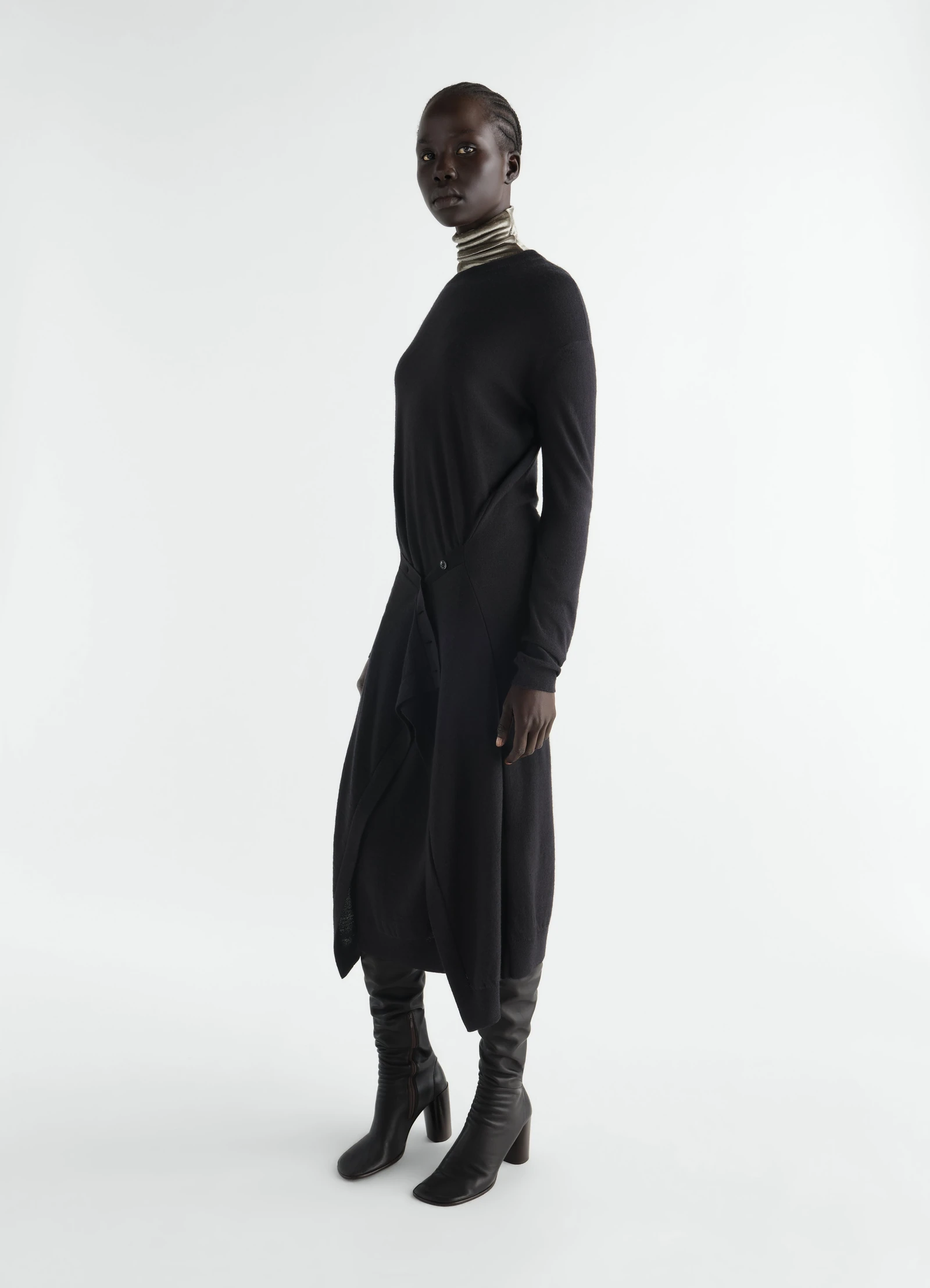 LEMAIRE BUTTONED DRESS black – Bild 3