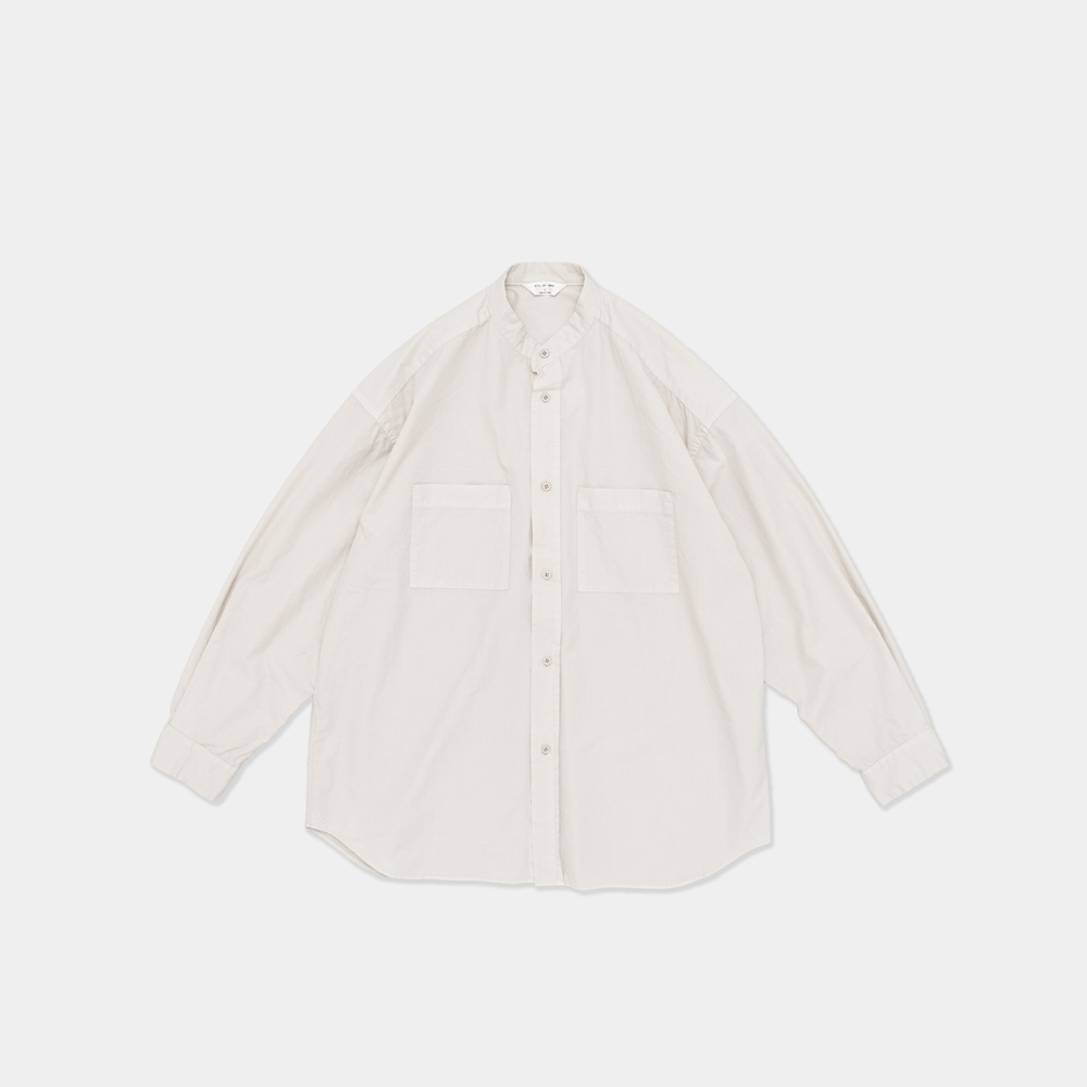 STILL BY HAND BAND COLLAR SHIRT ecru – Bild 2