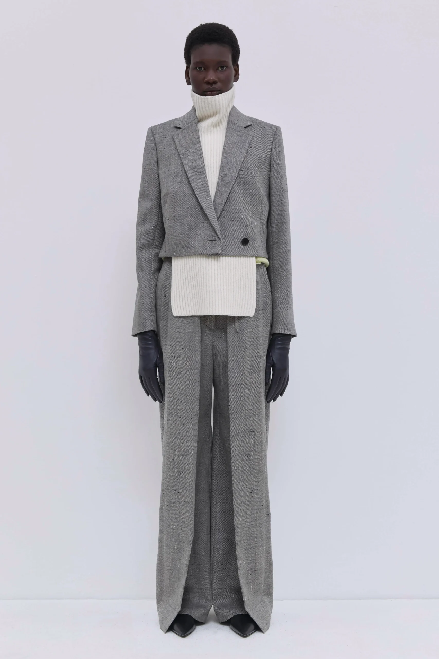 CHRISTIAN WIJNANTS JORDIA CROPPED BLAZER oat chartreux – Bild 3