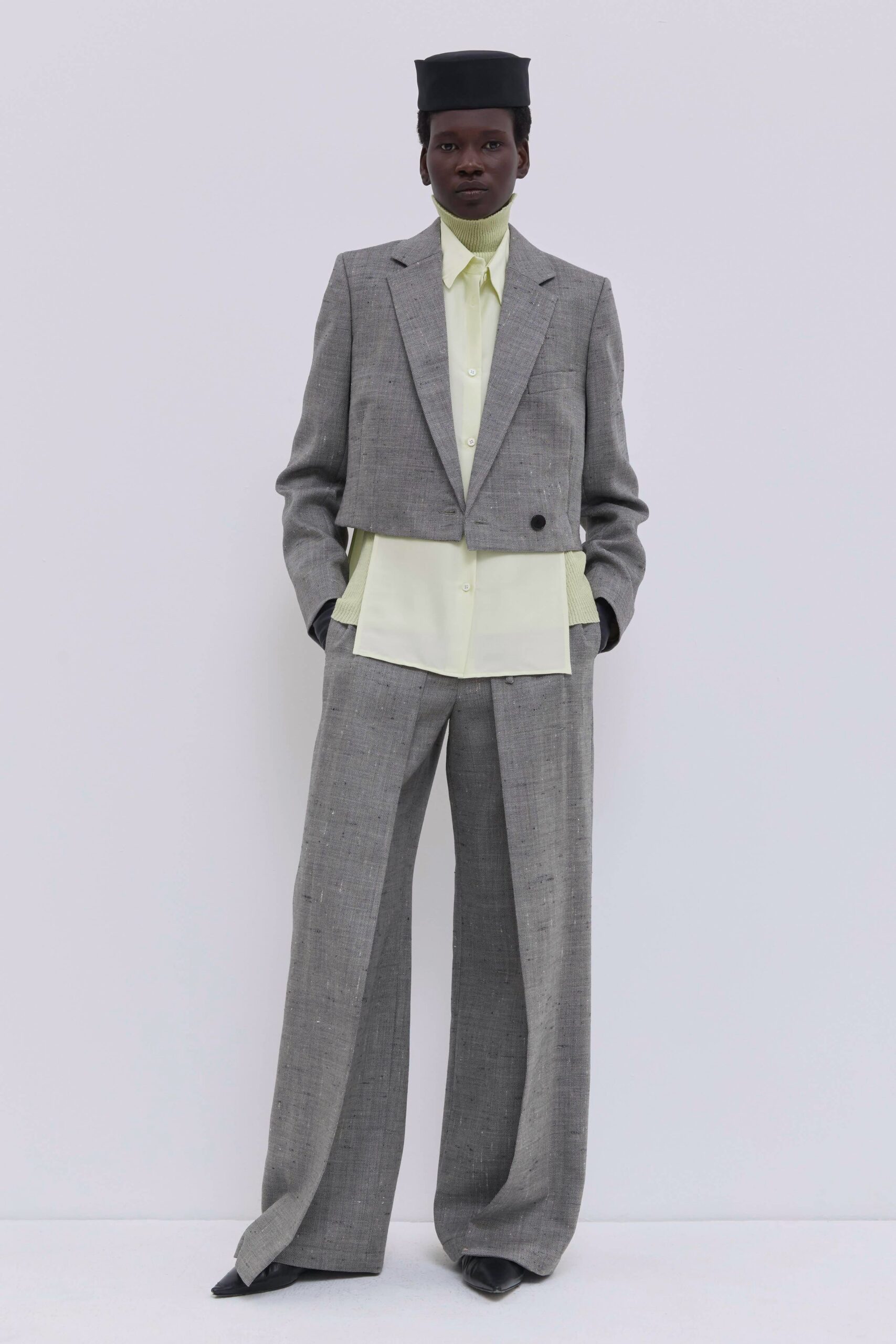 CHRISTIAN WIJNANTS JORDIA CROPPED BLAZER oat chartreux – Bild 7