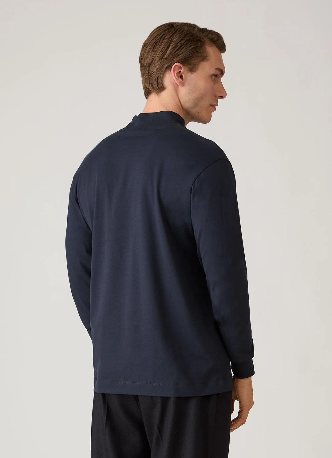 SUNSPEL BRUSHED MOCK NECK LONGSLEEVE midnight navy – Bild 4