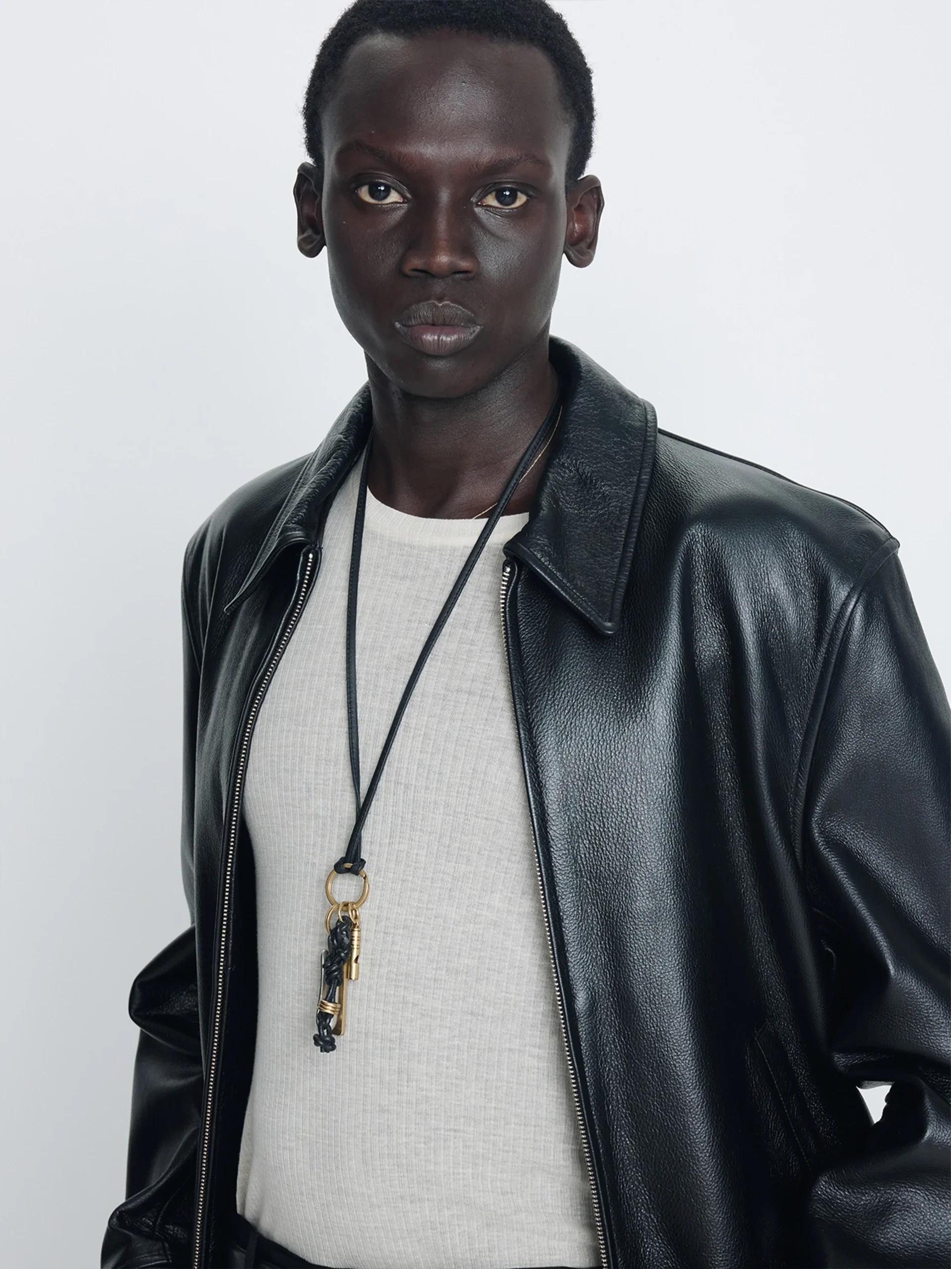 TONYWACK COW LEATHER BUCKLE ZIP JACKET black – Bild 6