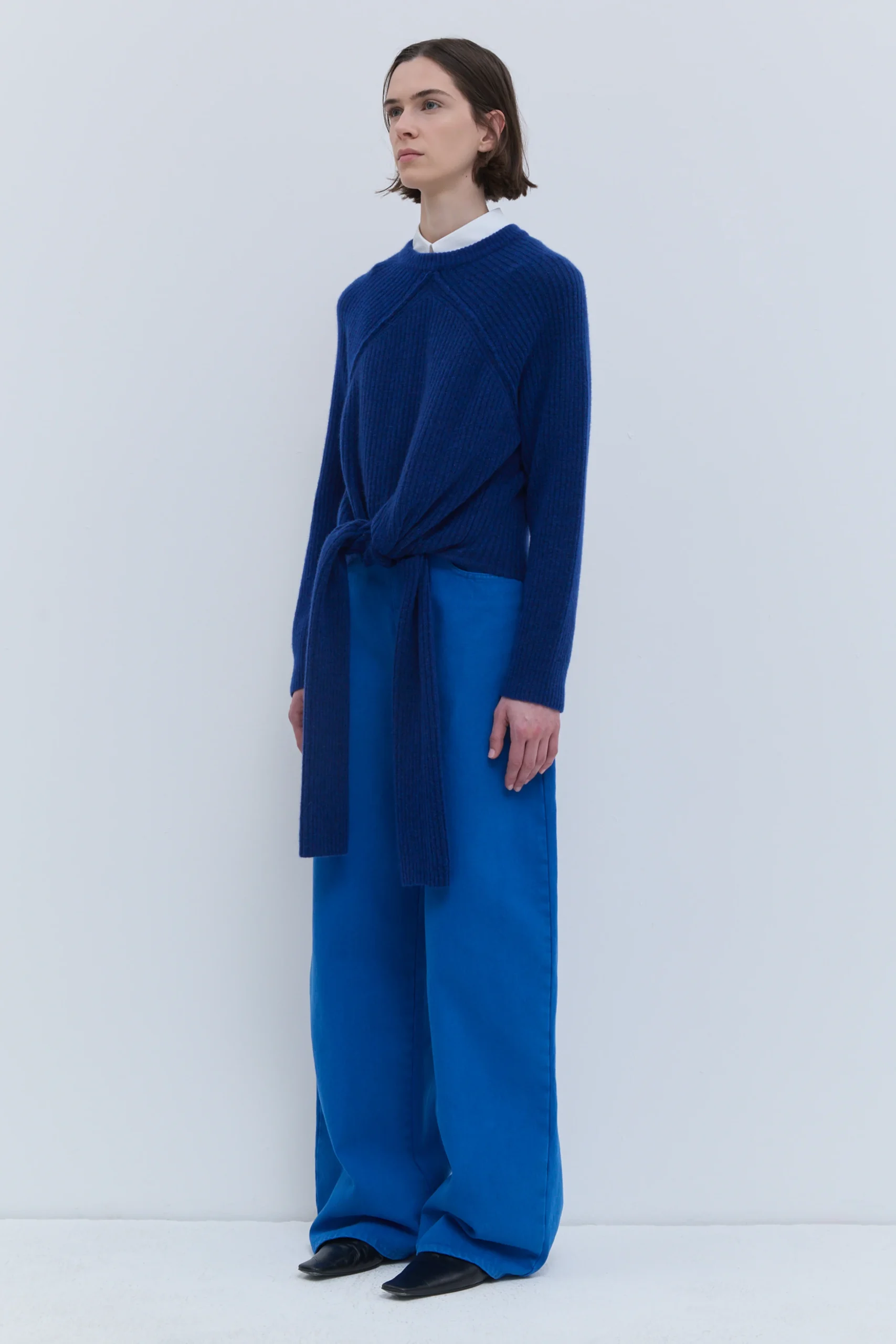 CHRISTIAN WIJNANTS KADOKA WRAPPED KNIT TOP deep blue – Bild 4