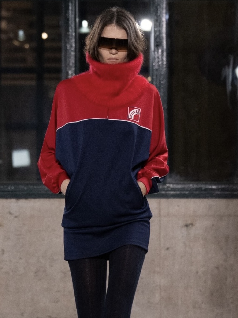MM6 MAISON MARGIELA MINI DRESS red/ navy – Bild 2