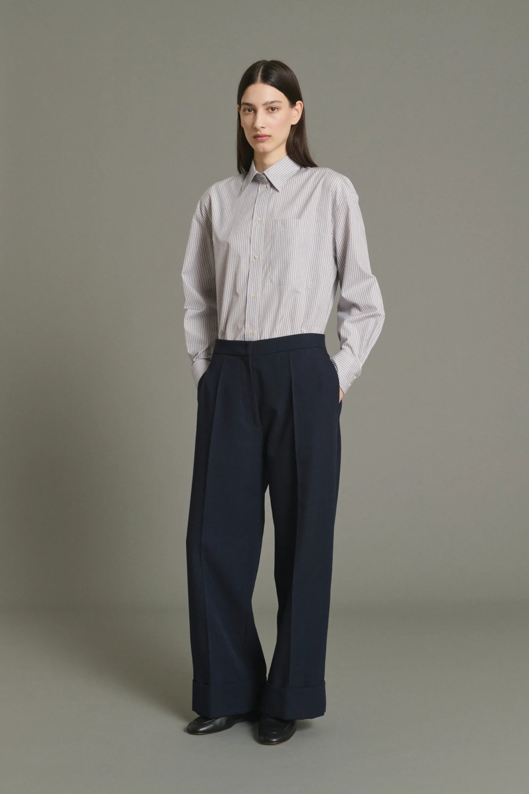 SOEUR KOBE WIDE LEG TROUSERS navy – Bild 4