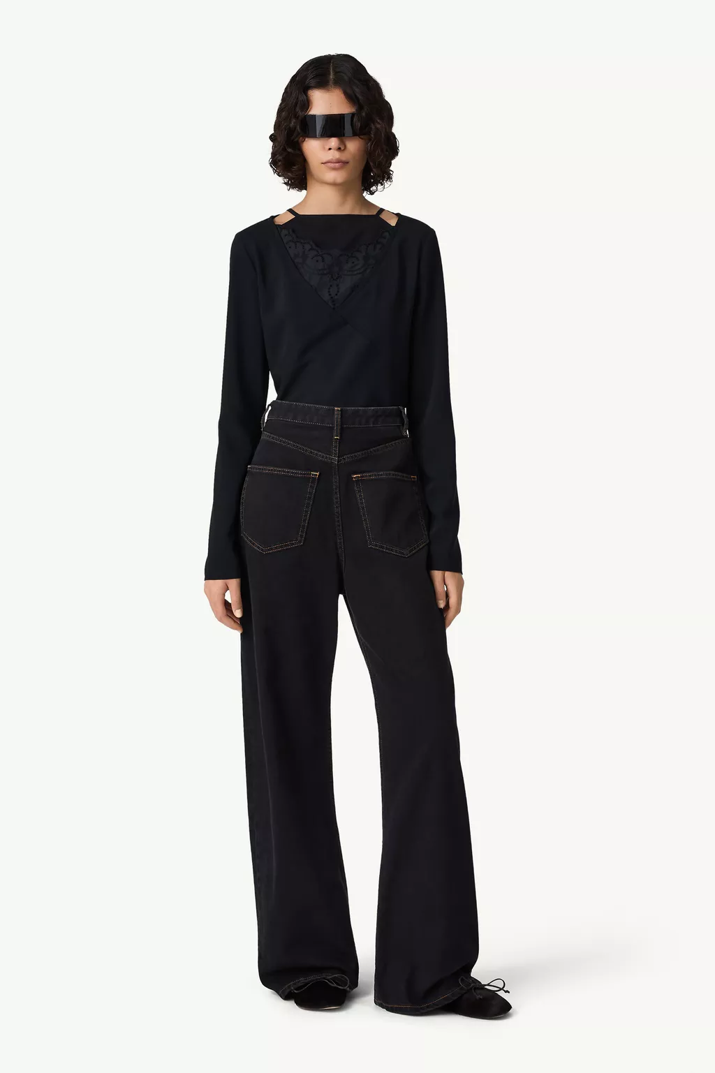 MM6 MAISON MARGIELA WIDE LEG DENIM JEANS black – Bild 3