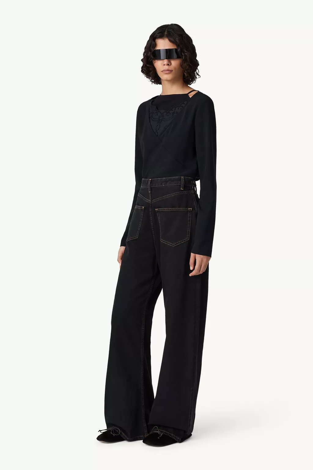 MM6 MAISON MARGIELA WIDE LEG DENIM JEANS black – Bild 4